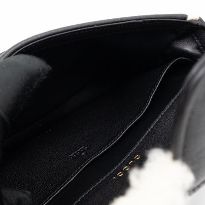Horsebit 1955 Mini Shoulder Bag Black Leather Shearling