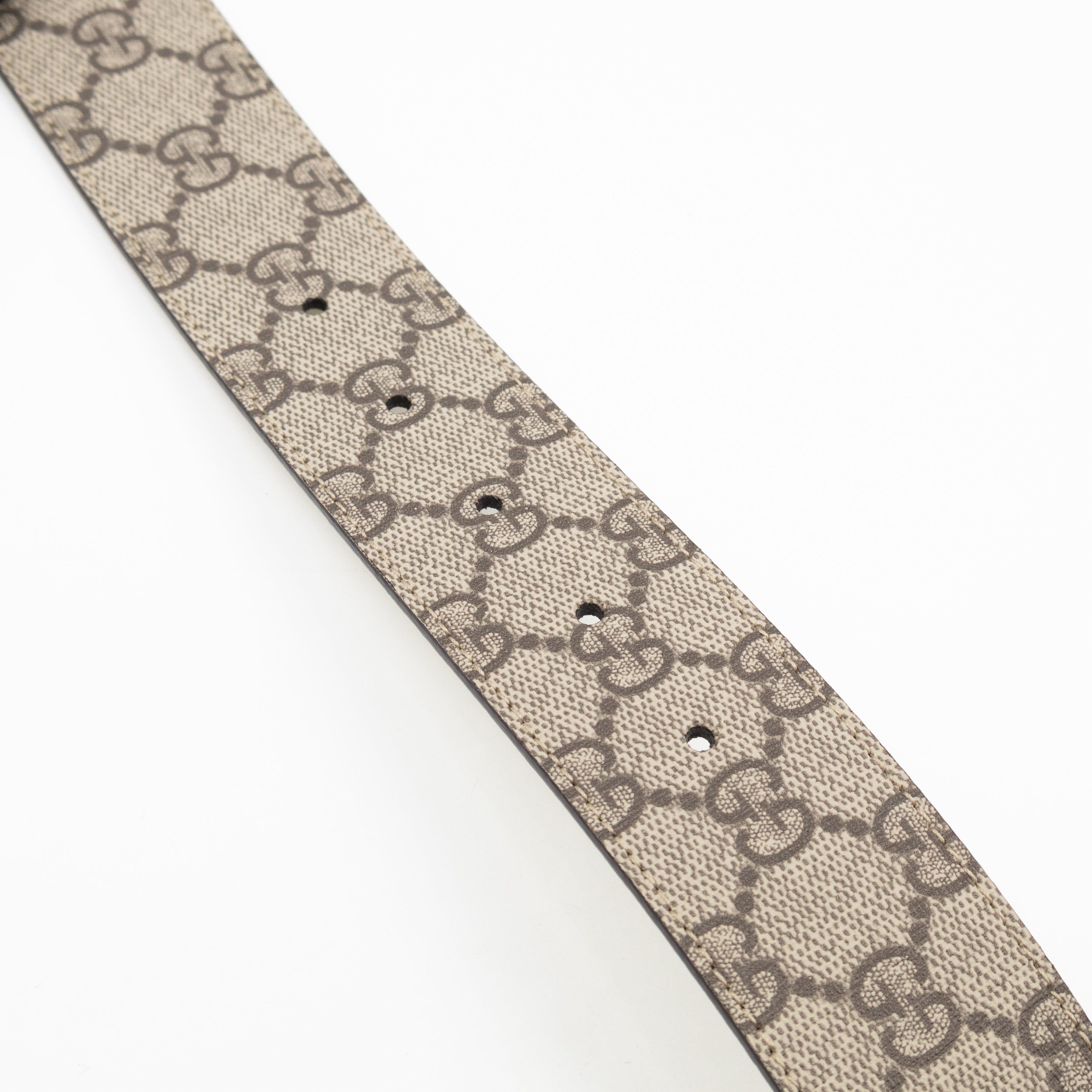 GG Marmont Wide Belt GG Supreme White Leather 85/34