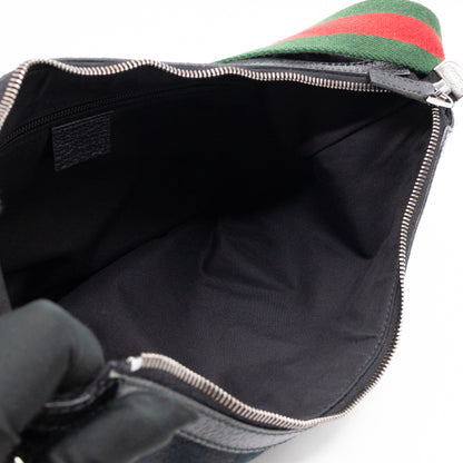 Vintage Web Hobo Messenger Bag Black GG Canvas