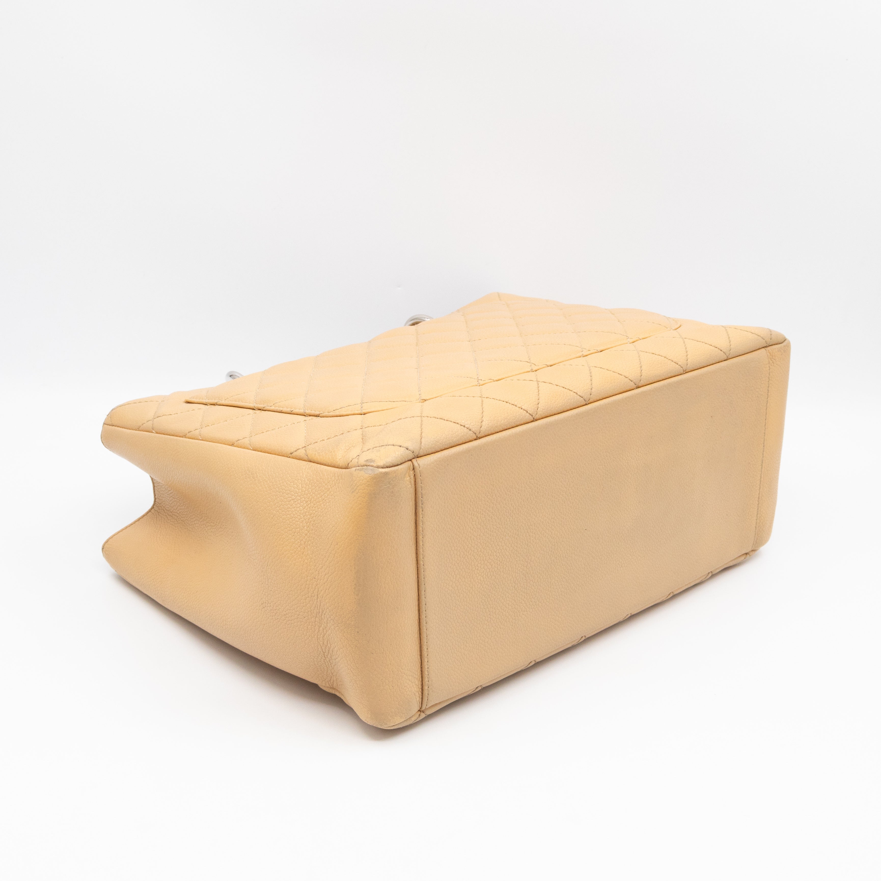 GST Grand Shopping Tote Beige Caviar Silver
