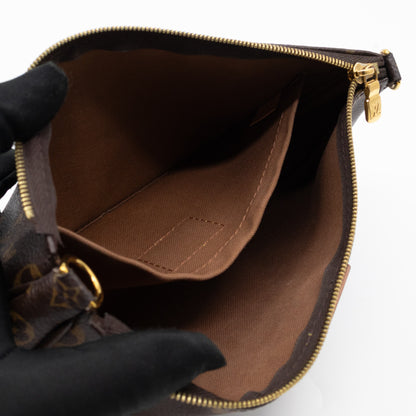 Pochette with Bandouliere and Coin Purse Monogram Kaki