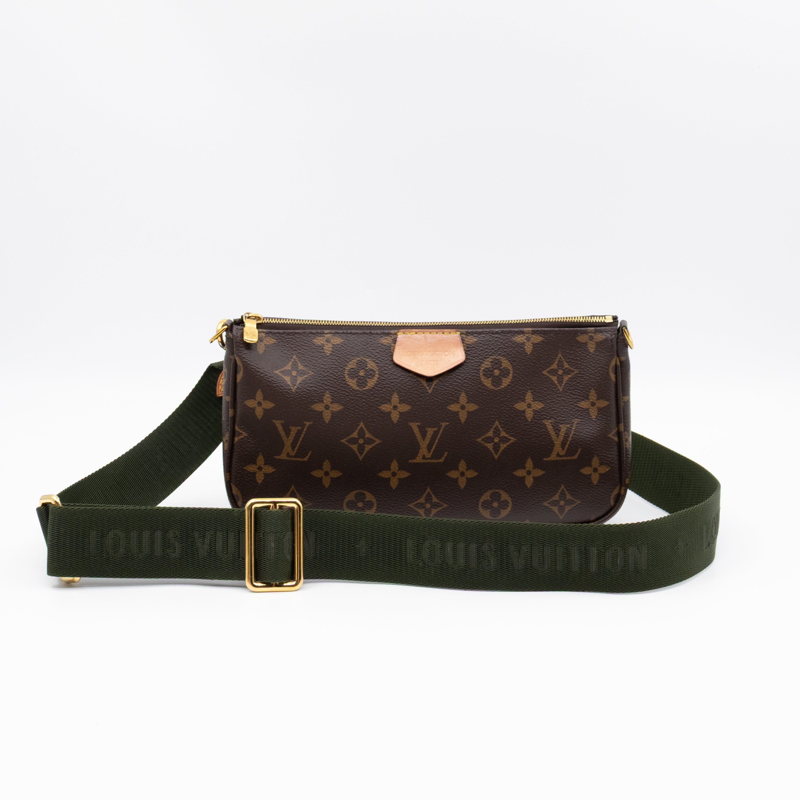 Pochette with Bandouliere and Coin Purse Monogram Kaki