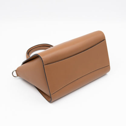 Iris Small Top Handle Stud Teak Smooth Calfskin
