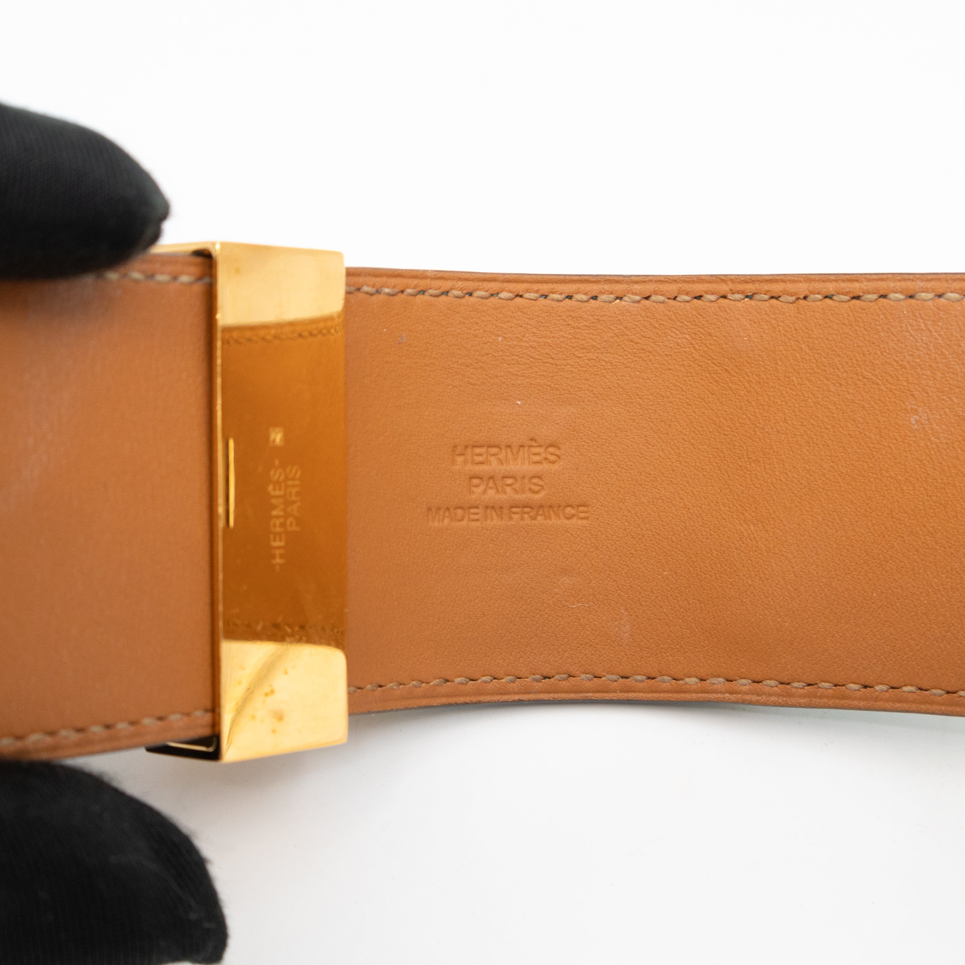 Collier de Chien Bracelet Gold & Bleu Paon Leather