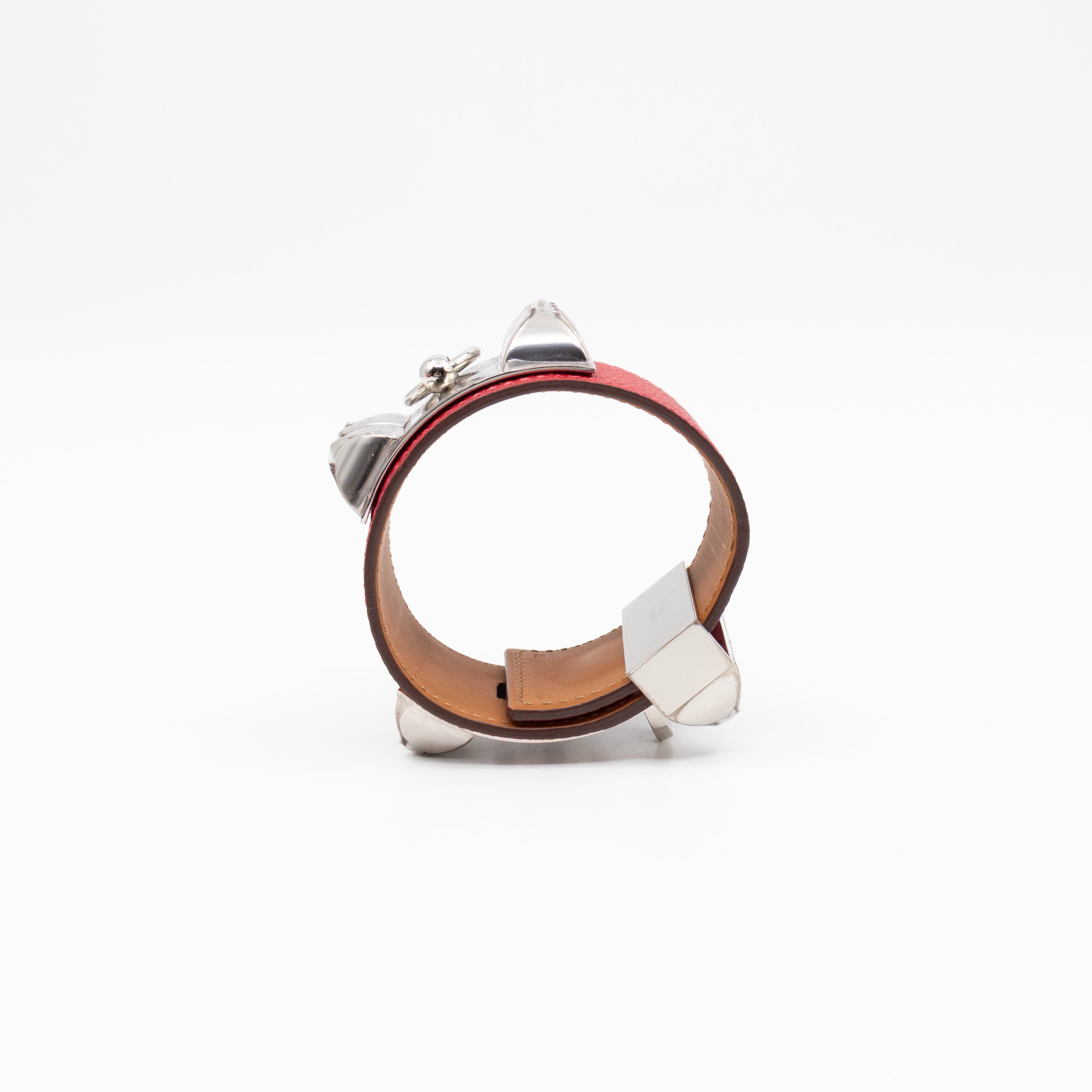 Collier de Chien Bracelet Silver & Red Leather