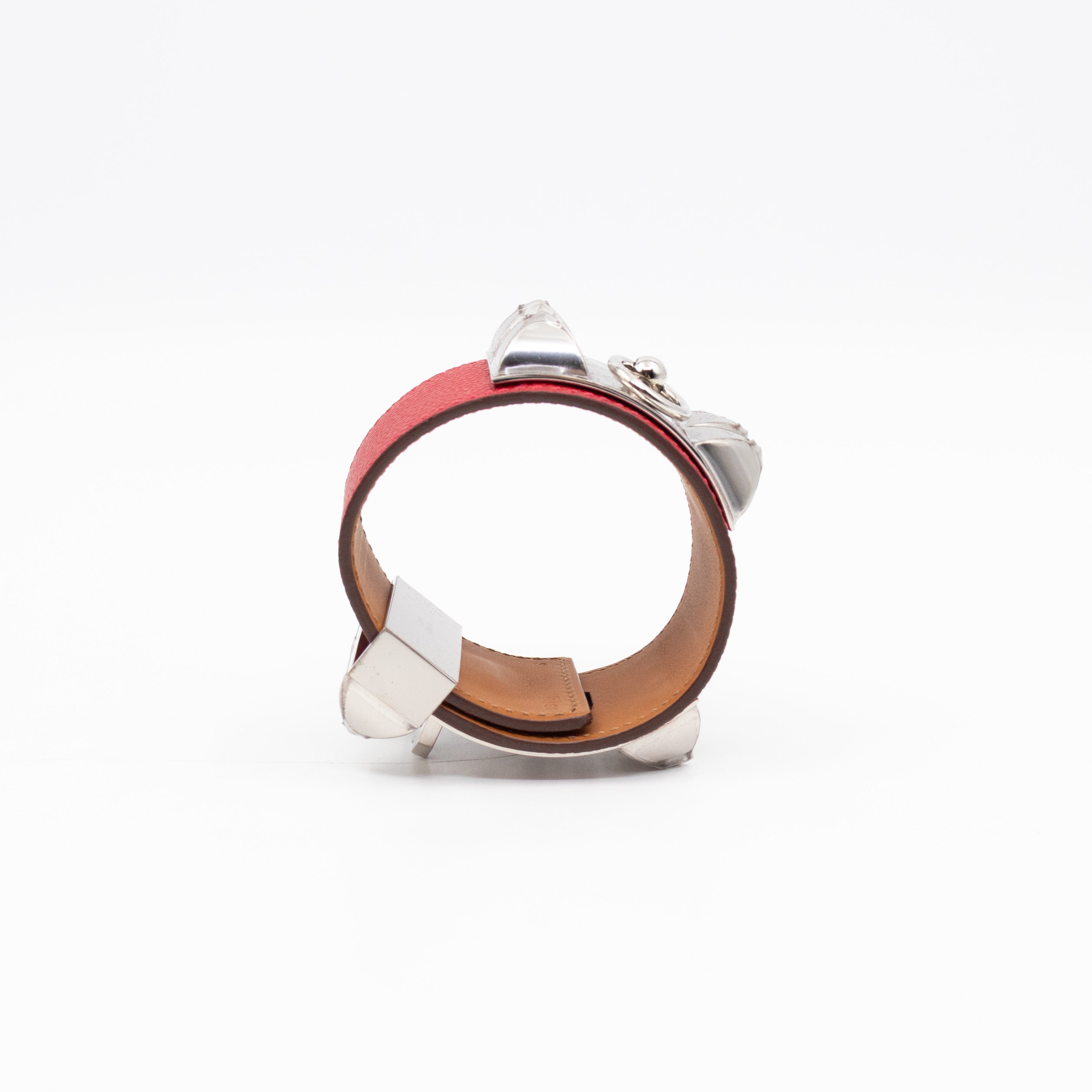 Collier de Chien Bracelet Silver & Red Leather