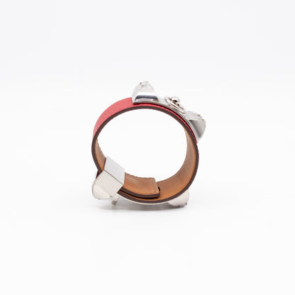 Collier de Chien Bracelet Silver & Red Leather