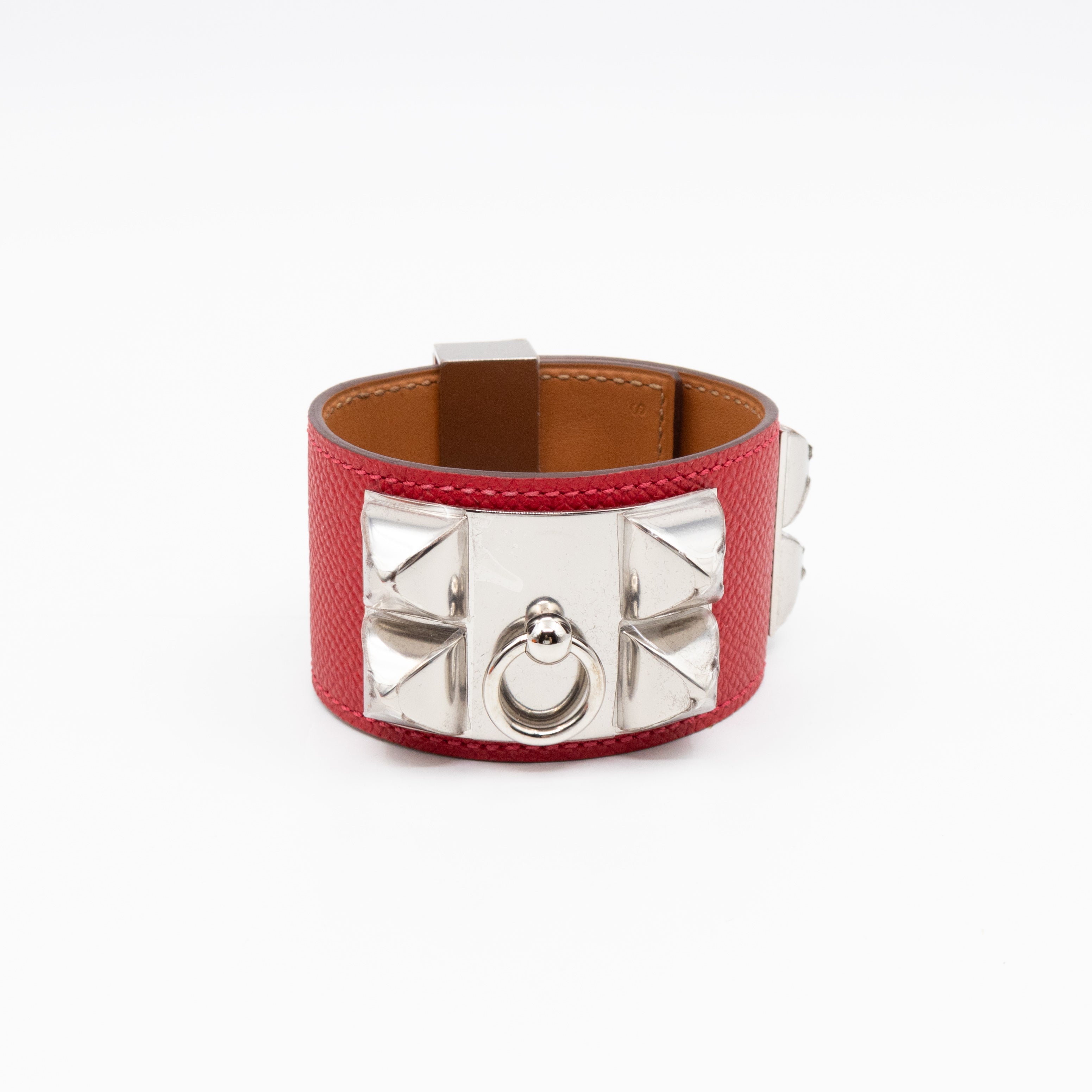 Collier de Chien Bracelet Silver & Red Leather