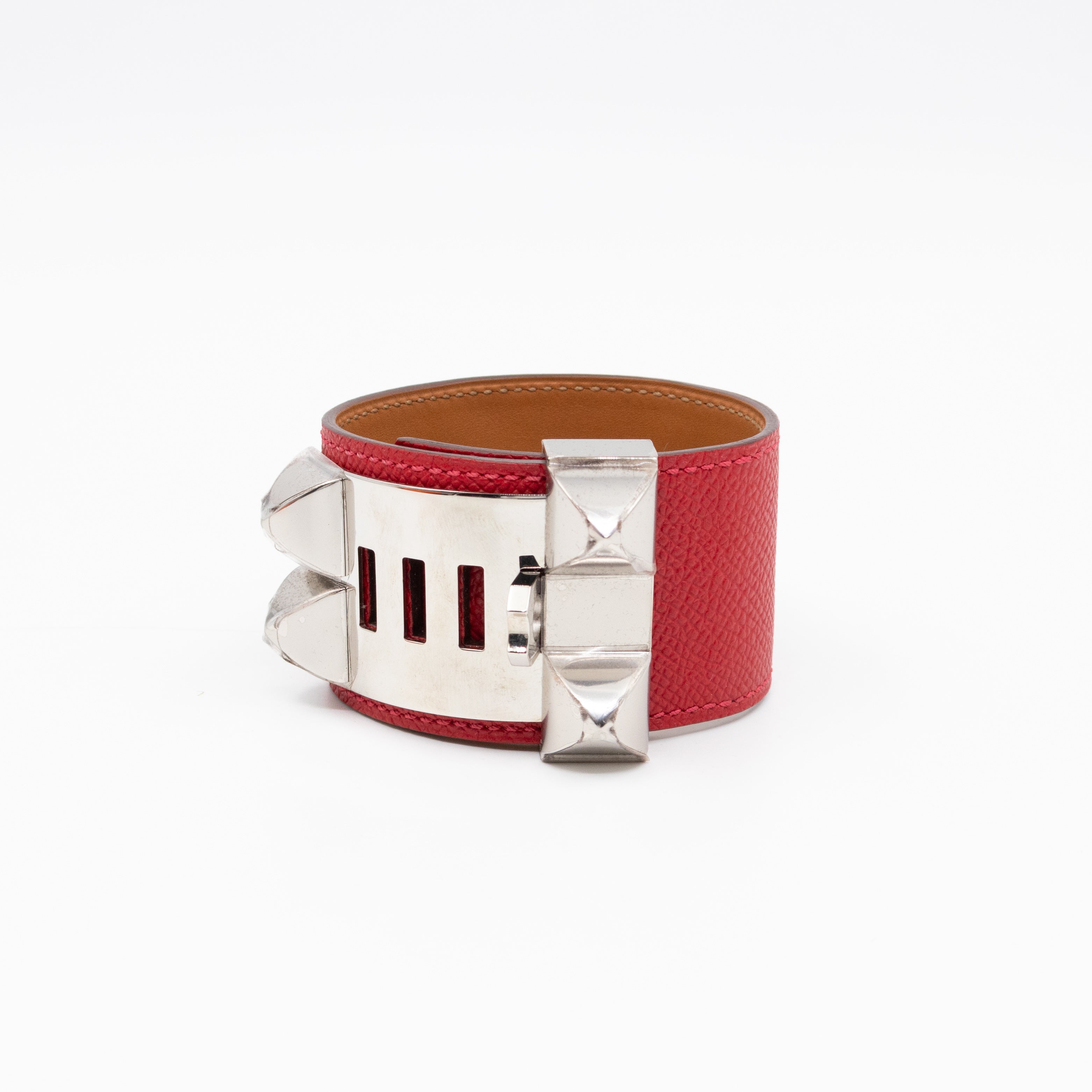 Collier de Chien Bracelet Silver & Red Leather