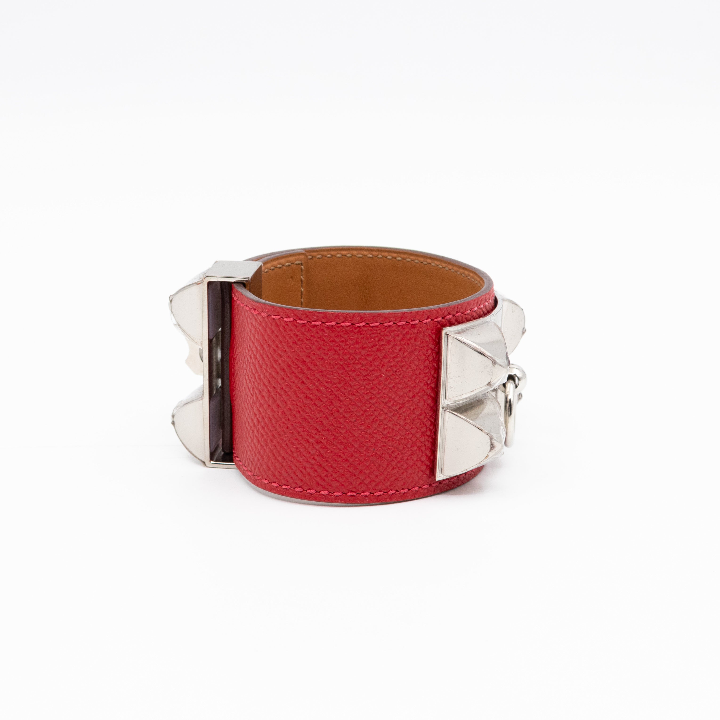 Collier de Chien Bracelet Silver & Red Leather