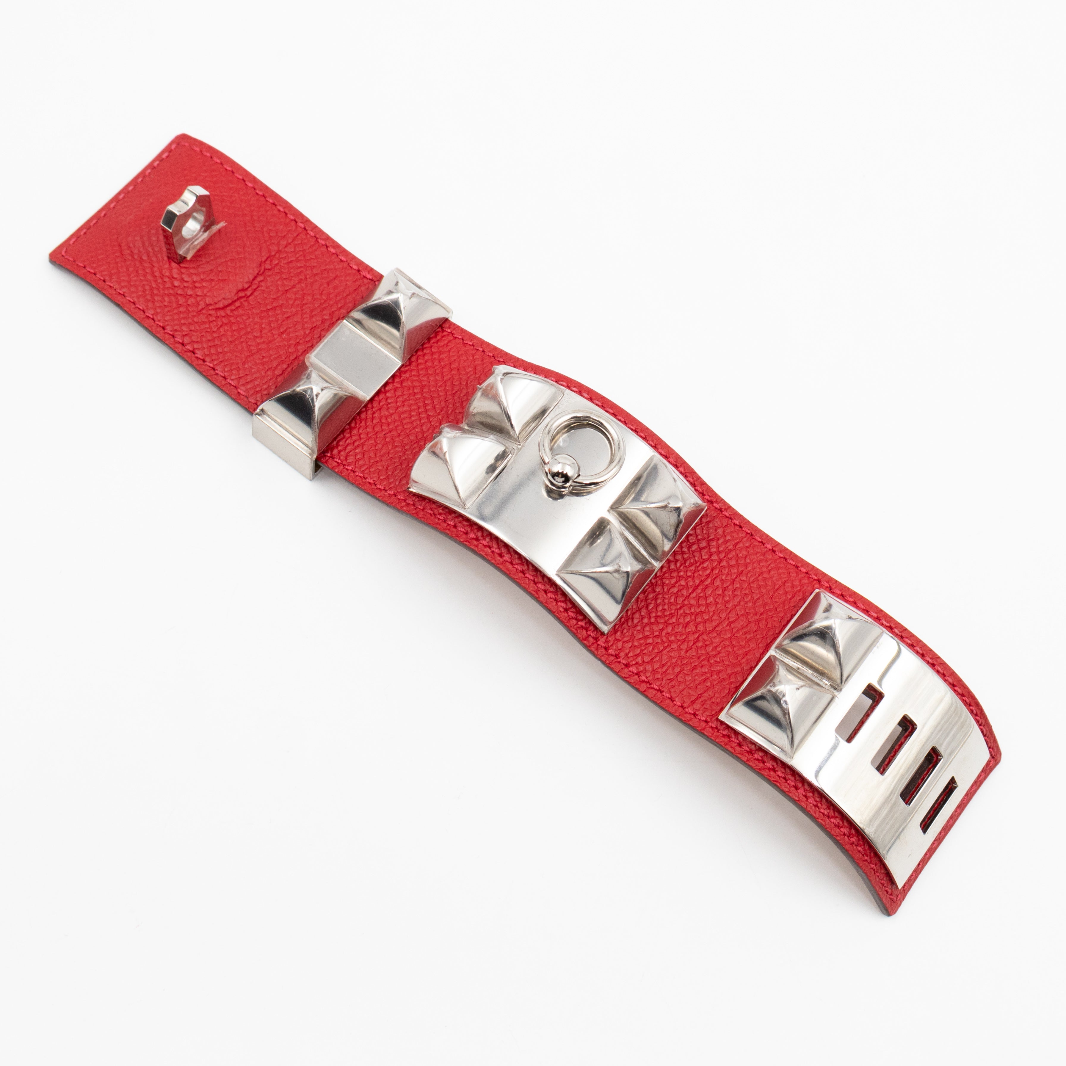 Collier de Chien Bracelet Silver & Red Leather
