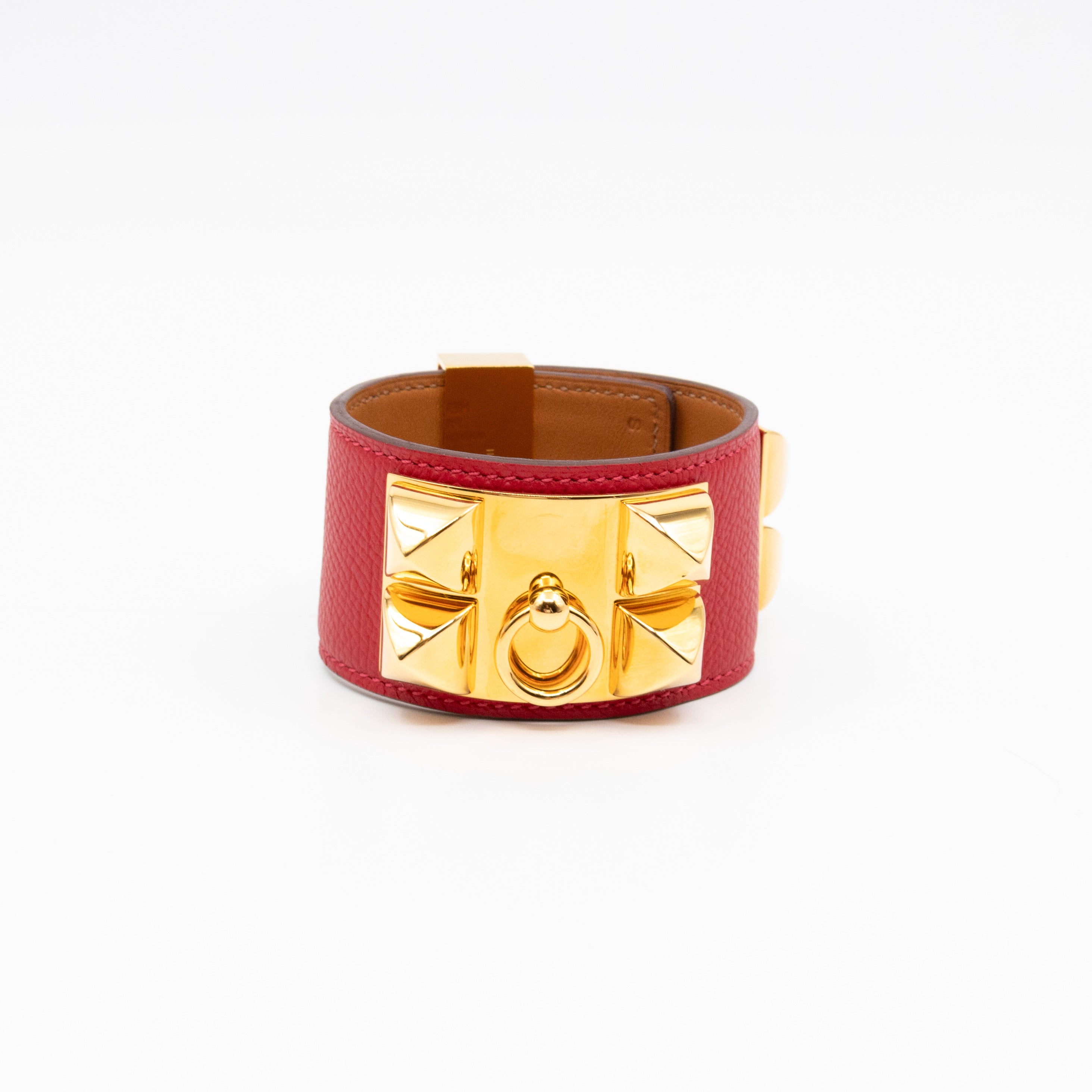 Collier de Chien Bracelet Gold & Red Leather