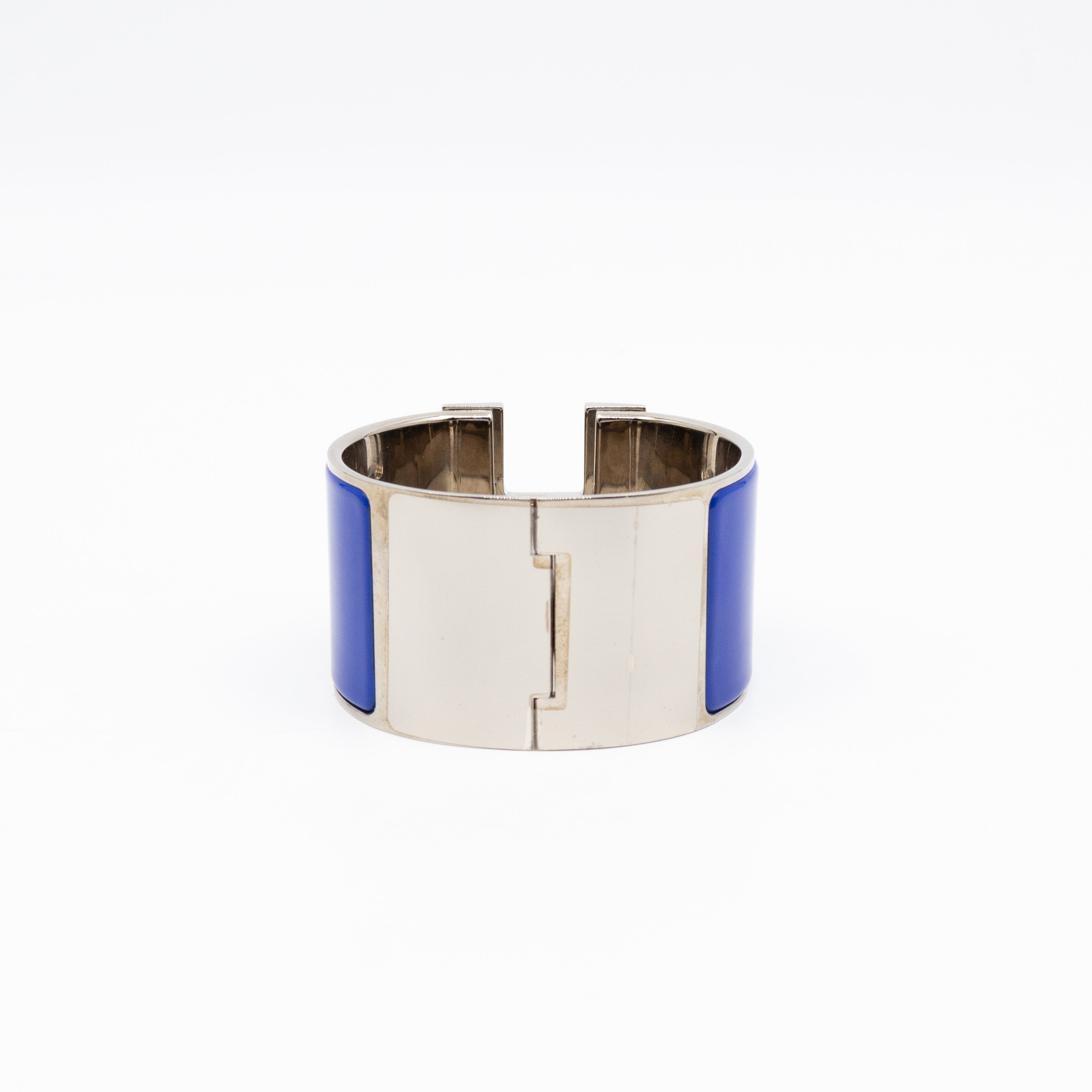 Clic Clac H Extra Wide Bracelet Bleu Electrique Silver