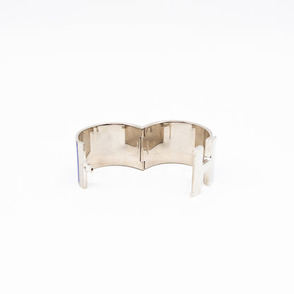 Clic Clac H Extra Wide Bracelet Bleu Electrique Silver