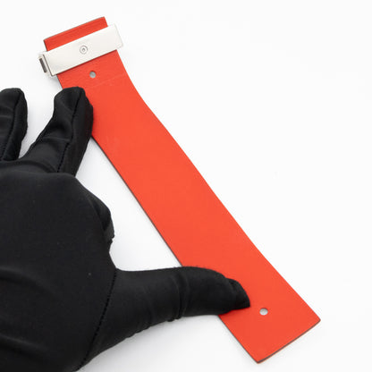 Illusion Reversible Bracelet White Red Swift Leather Palladium