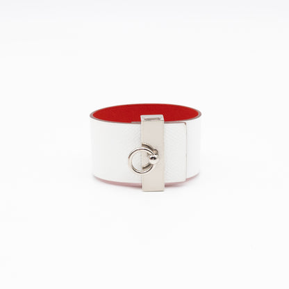 Illusion Reversible Bracelet White Red Swift Leather Palladium