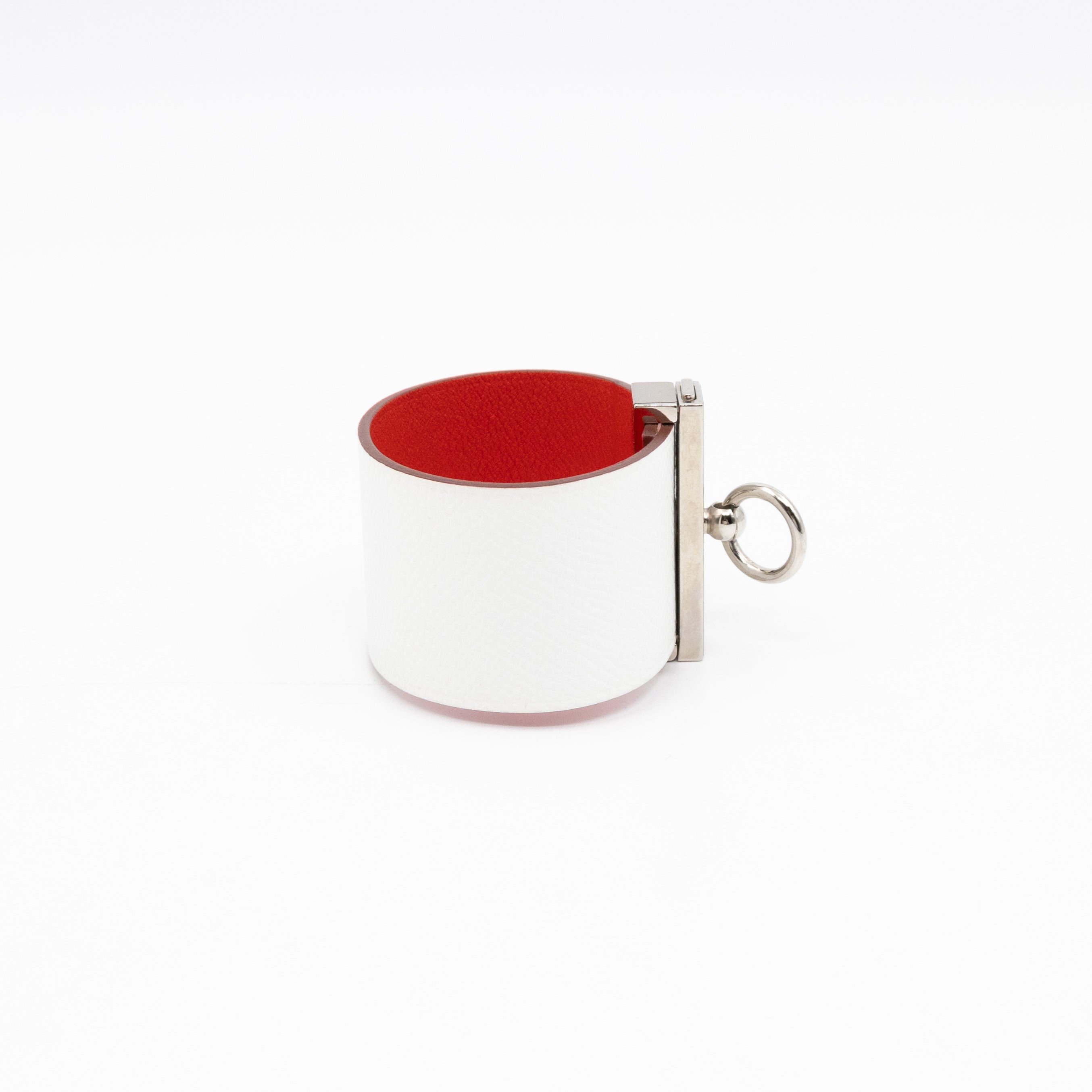 Illusion Reversible Bracelet White Red Swift Leather Palladium