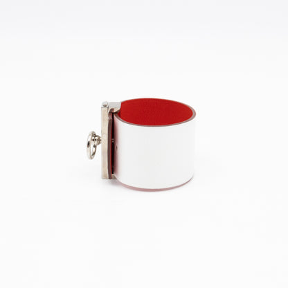 Illusion Reversible Bracelet White Red Swift Leather Palladium