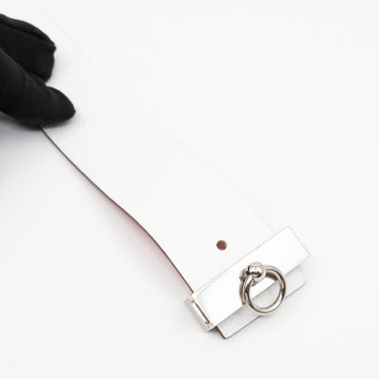 Illusion Reversible Bracelet White Red Swift Leather Palladium