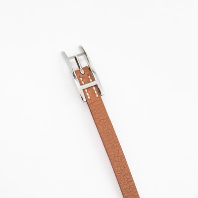 Behapi Double Tour Bracelet Gold Orange Leather Palladium