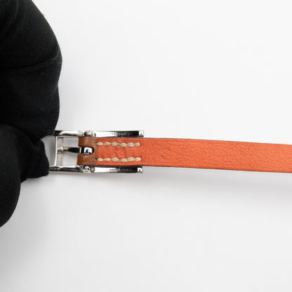 Behapi Double Tour Bracelet Gold Orange Leather Palladium