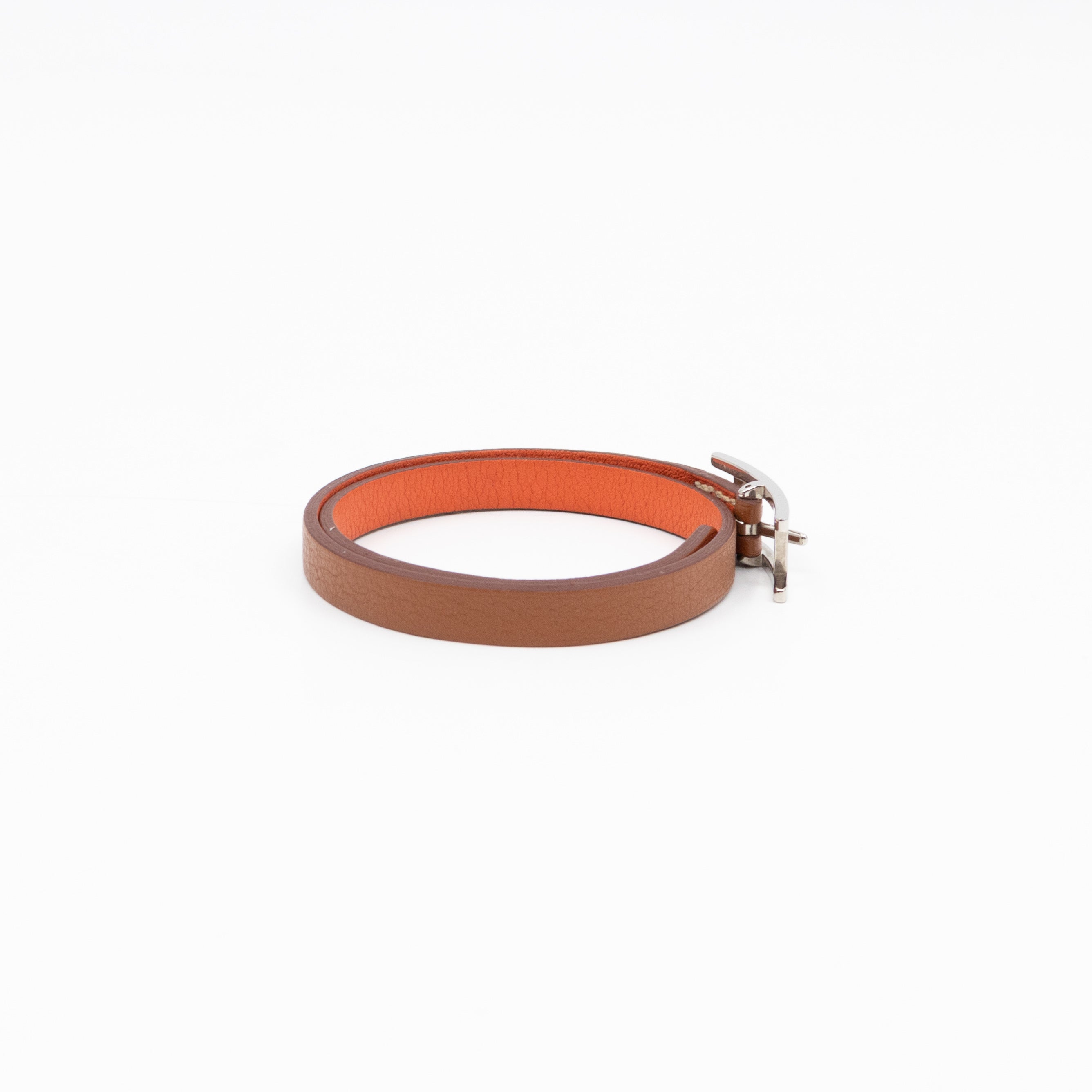 Behapi Double Tour Bracelet Gold Orange Leather Palladium