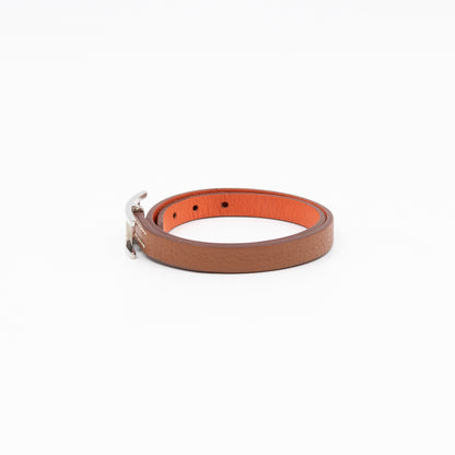 Behapi Double Tour Bracelet Gold Orange Leather Palladium