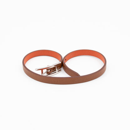Behapi Double Tour Bracelet Gold Orange Leather Palladium