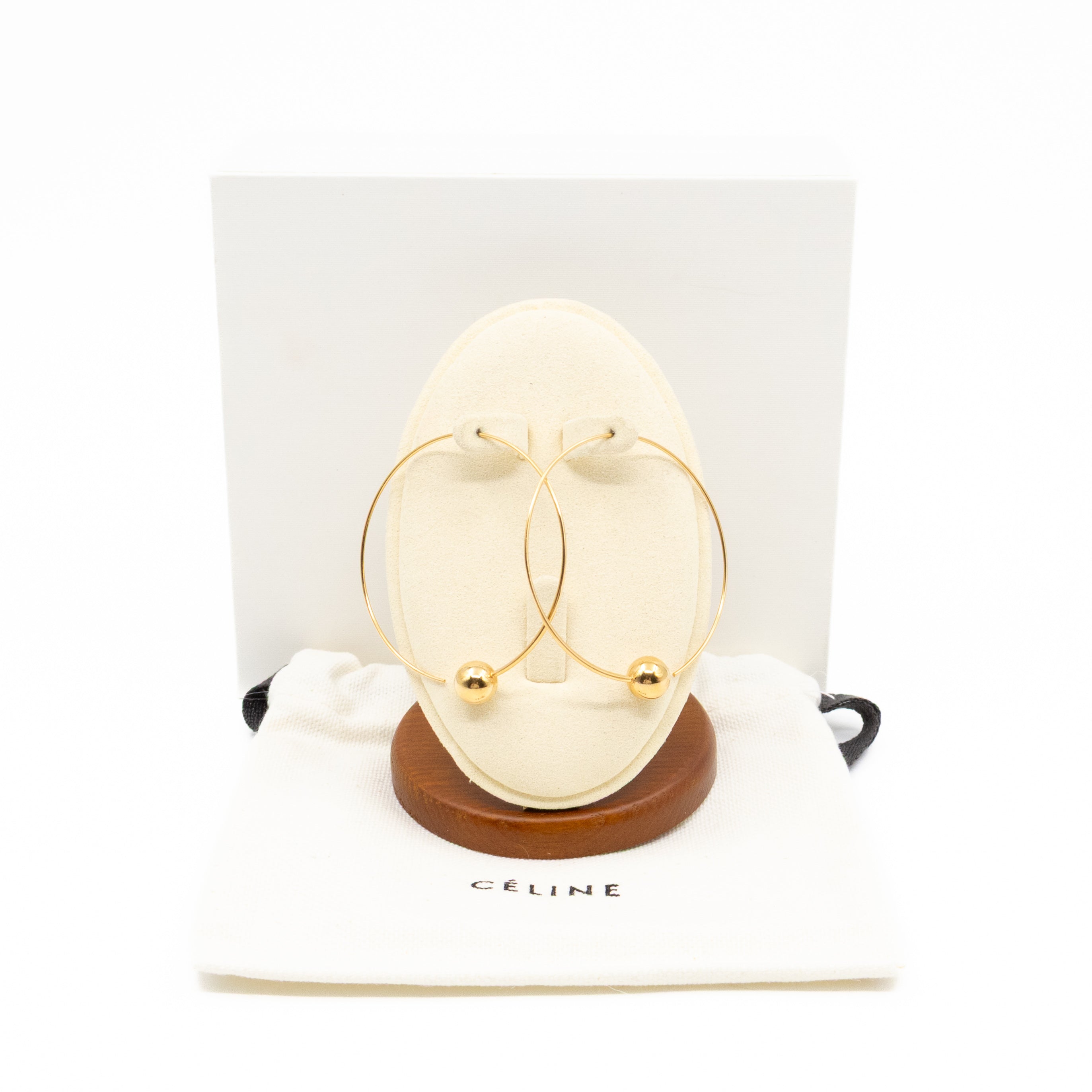 Phoebe Philo Dot Hoop Gold Earrings