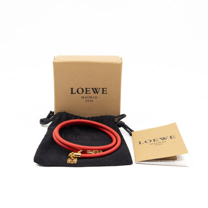 Triple Wrap Bracelet Coral Leather