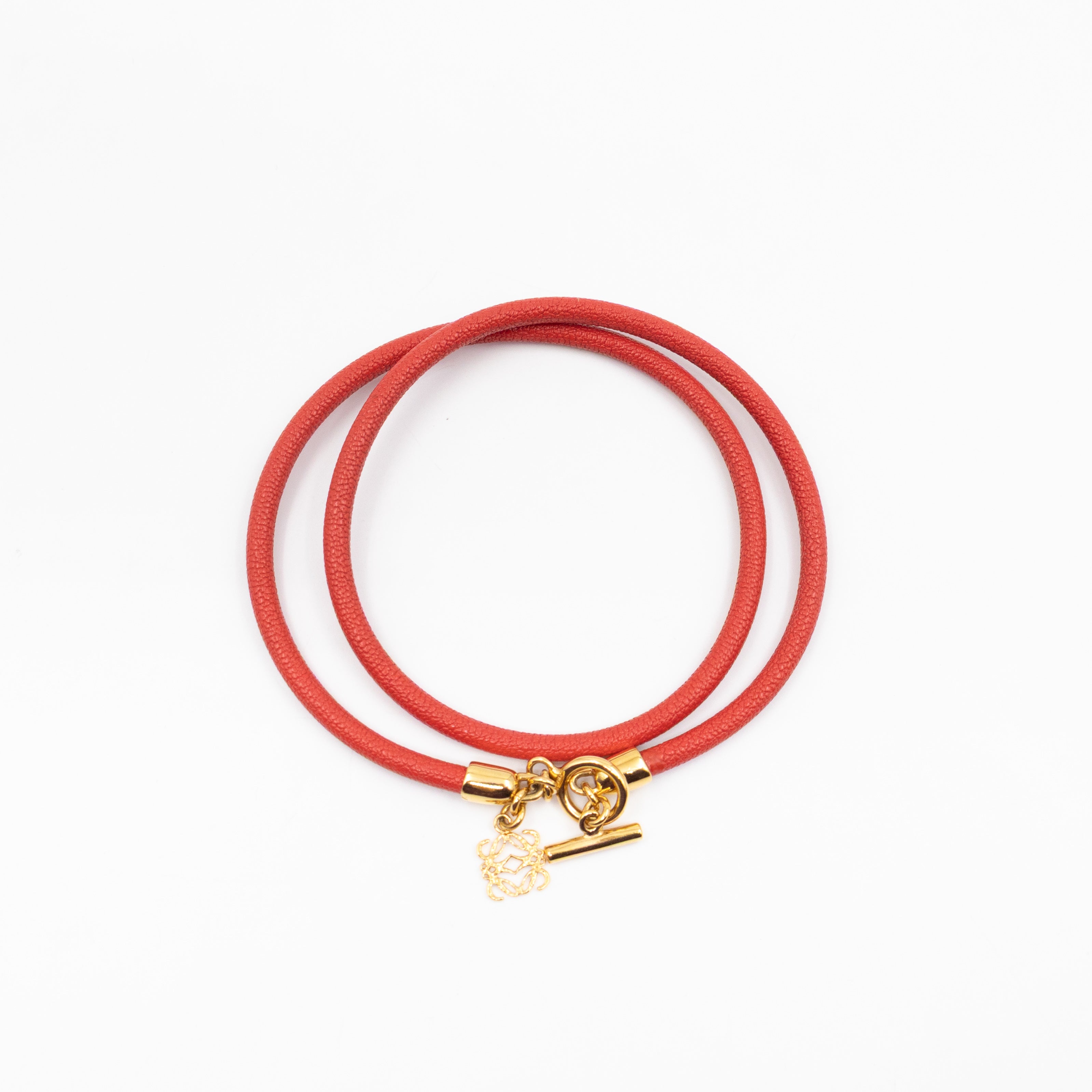Triple Wrap Bracelet Coral Leather