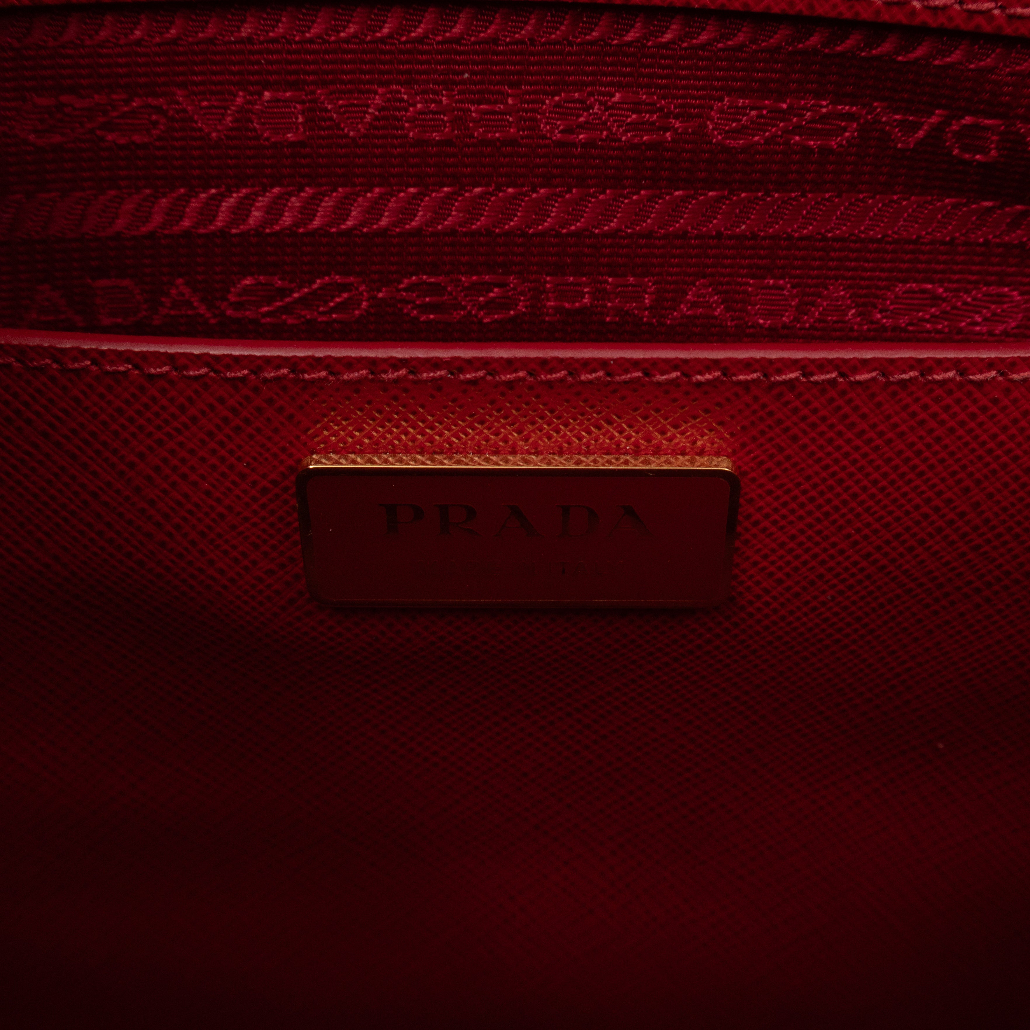 Galleria Large Double Zip Red Saffiano Leather