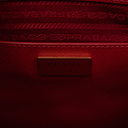 Galleria Large Double Zip Red Saffiano Leather