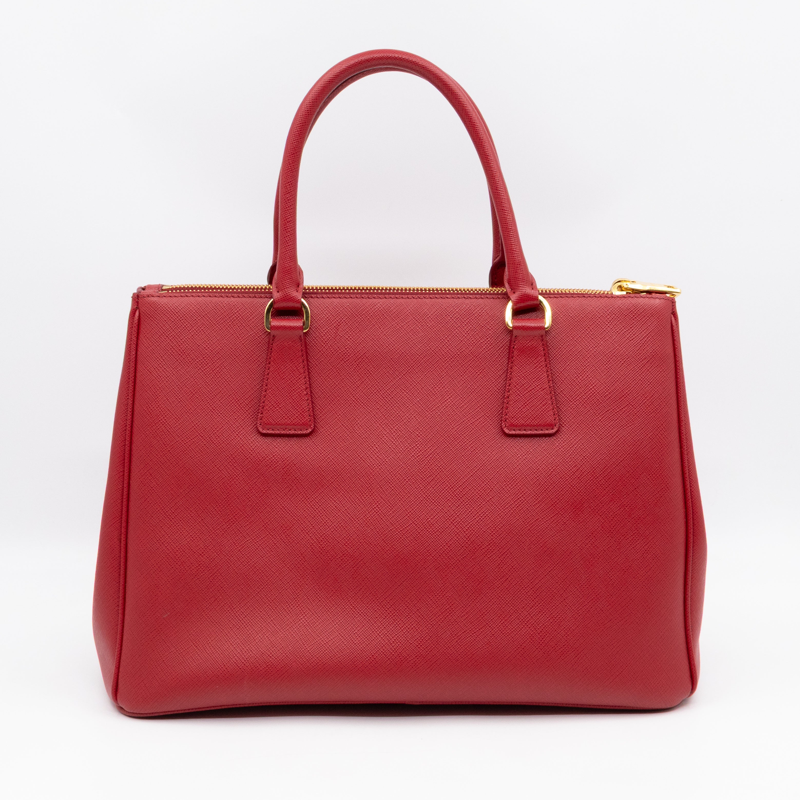 Galleria Large Double Zip Red Saffiano Leather