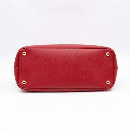 Galleria Large Double Zip Red Saffiano Leather