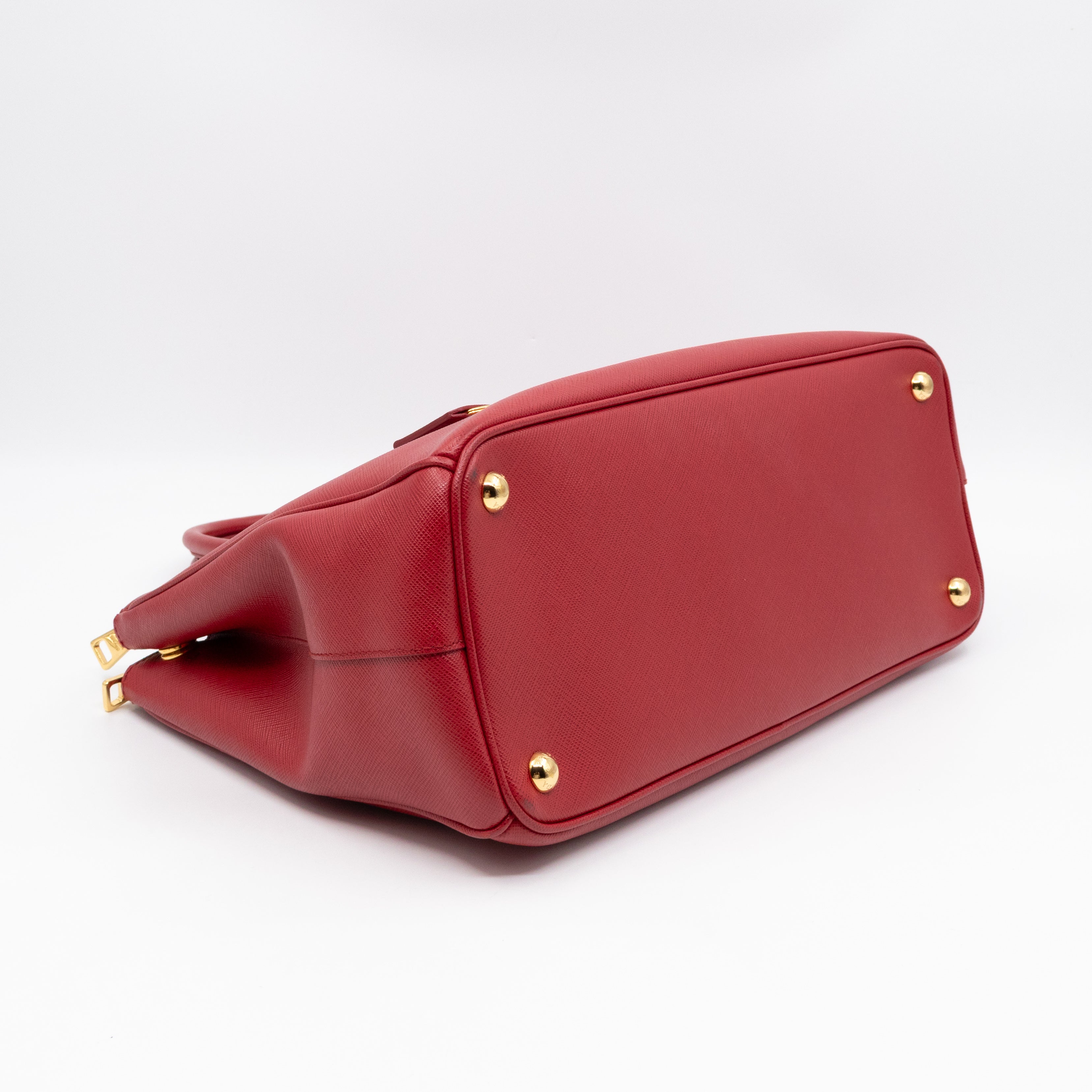 Galleria Large Double Zip Red Saffiano Leather