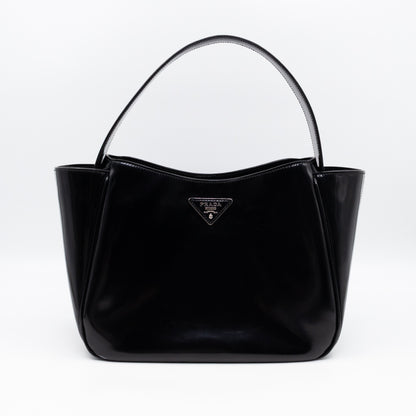 Tote Bag Brushed Black Leather