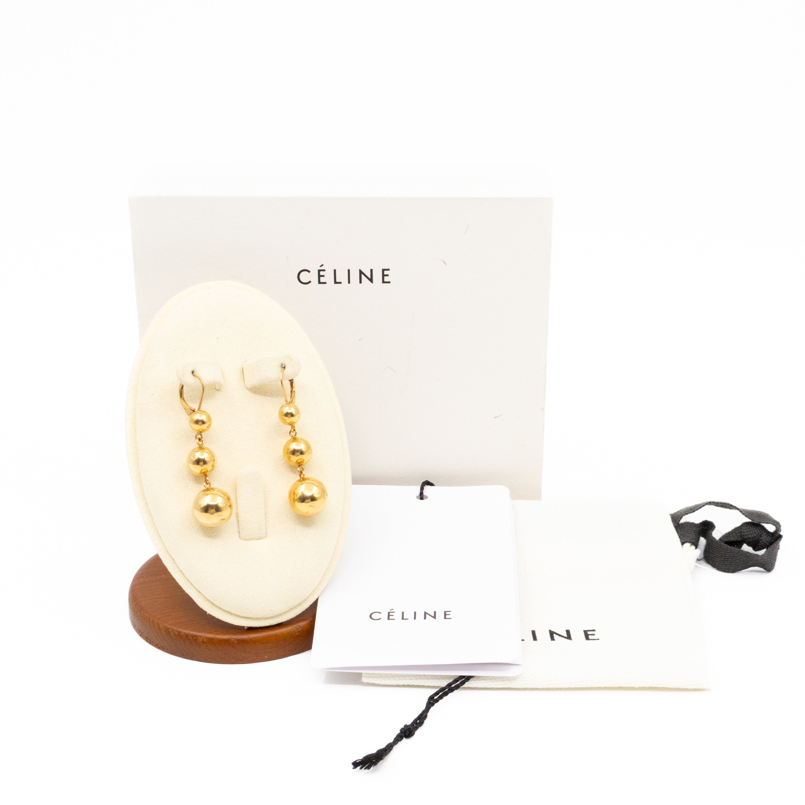 Phoebe Philo Dot Straight Gold Earrings