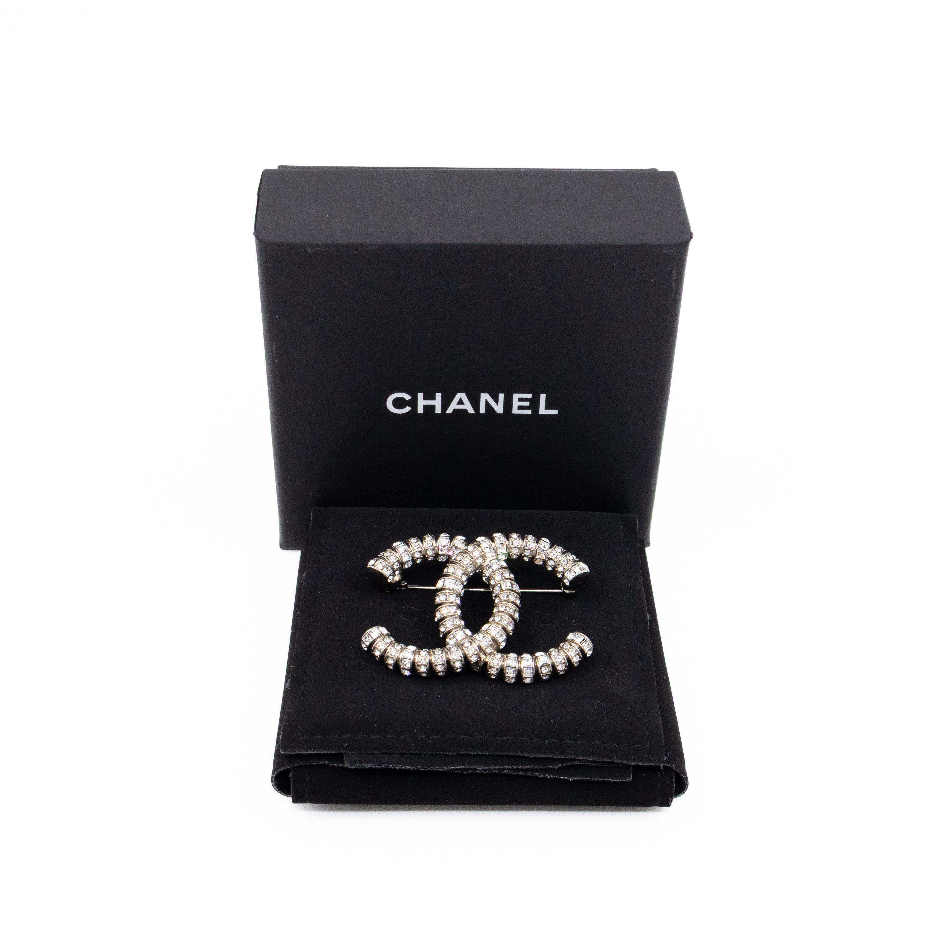 CC Crystal Silver-tone Brooch