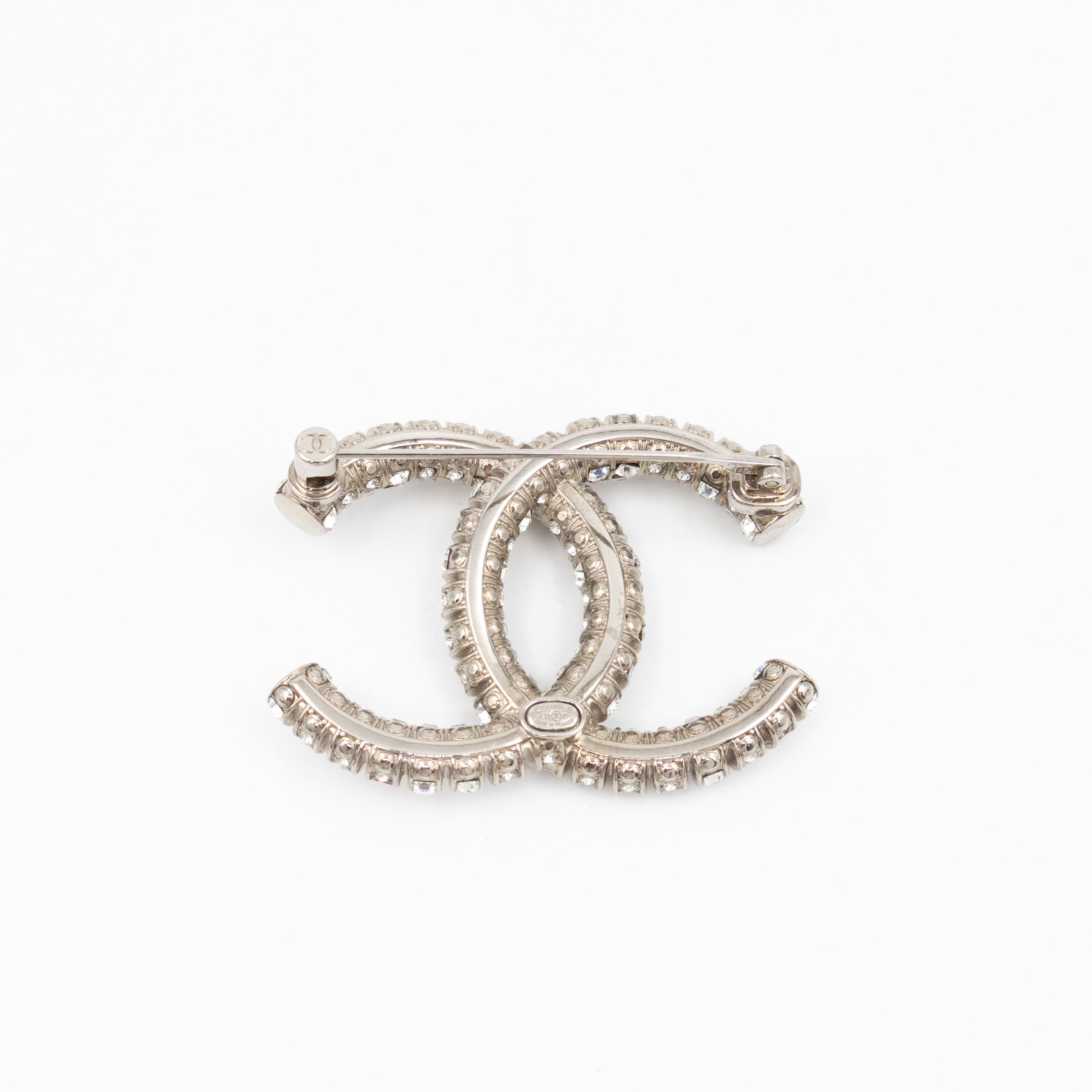 CC Crystal Silver-tone Brooch