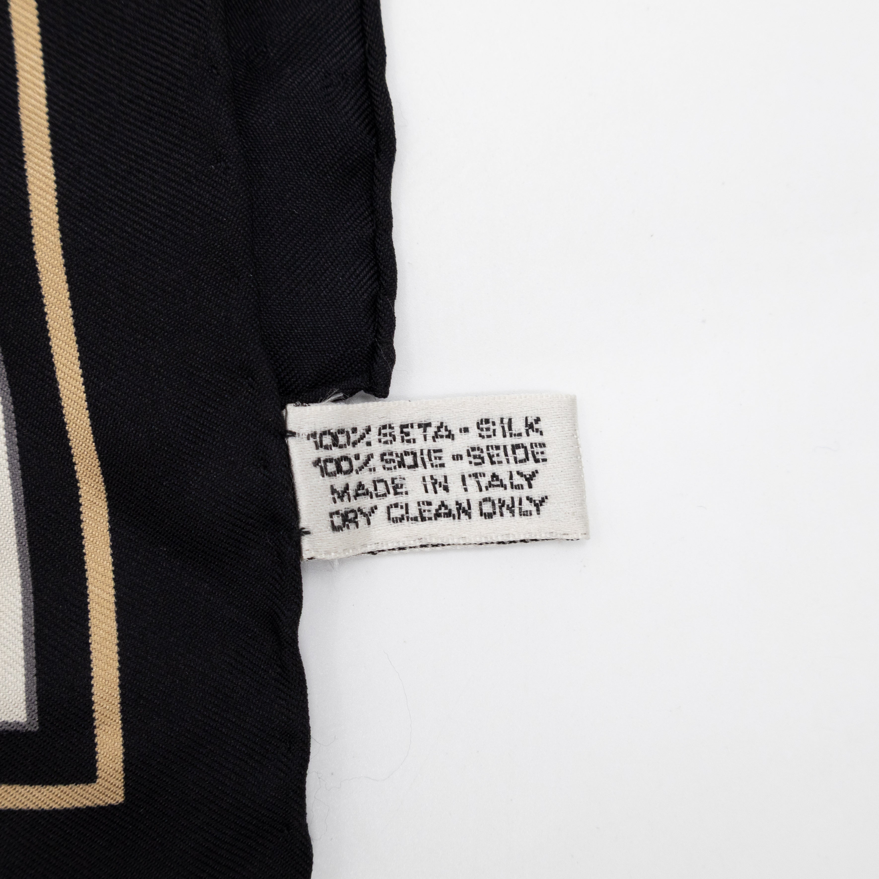 CC Logo Silk Square Scarf Black & White 90 cm
