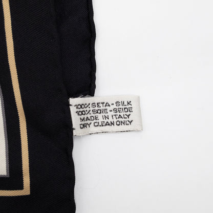 CC Logo Silk Square Scarf Black & White 90 cm