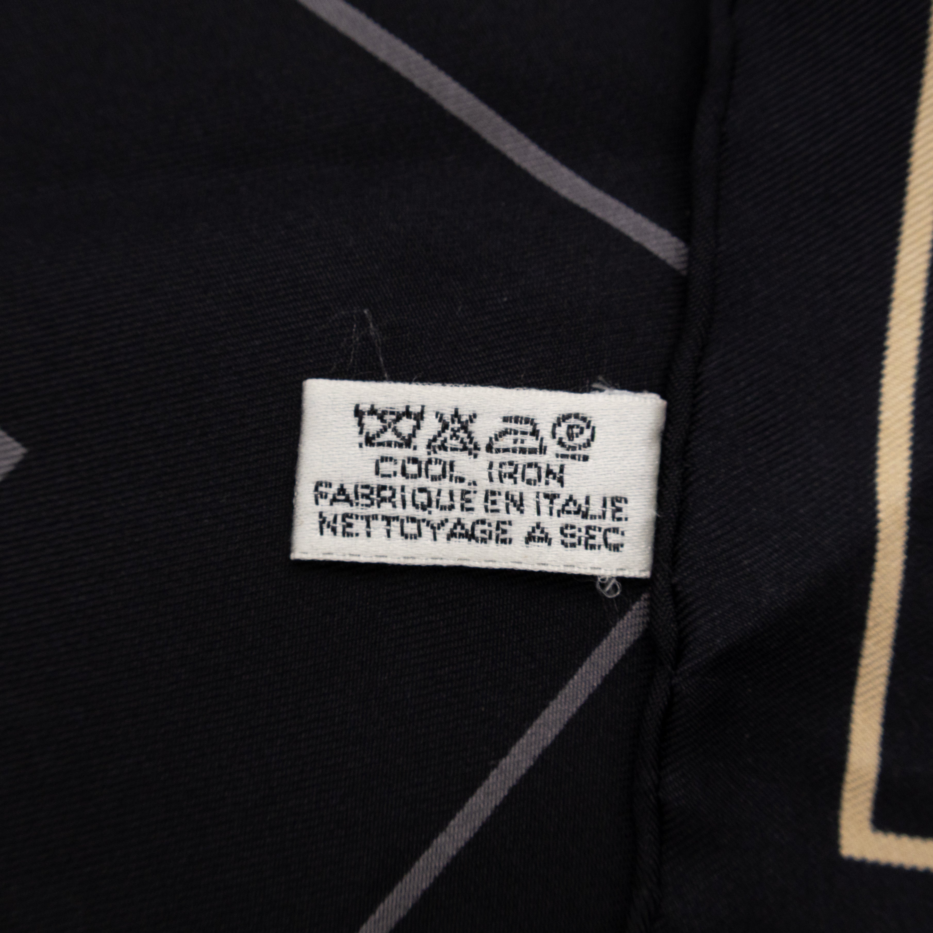 CC Logo Silk Square Scarf Black & White 90 cm