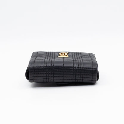 Micro Lola Shoulder Bag Black Quilted Leather