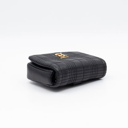 Micro Lola Shoulder Bag Black Quilted Leather