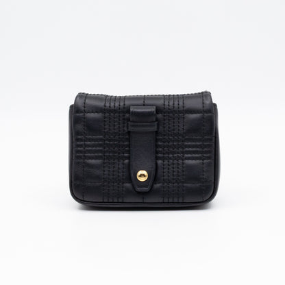 Micro Lola Shoulder Bag Black Quilted Leather