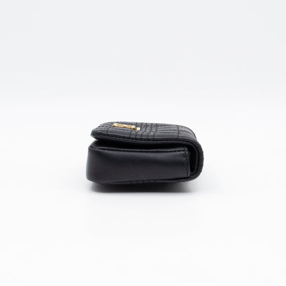 Micro Lola Shoulder Bag Black Quilted Leather