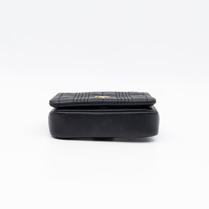 Micro Lola Shoulder Bag Black Quilted Leather