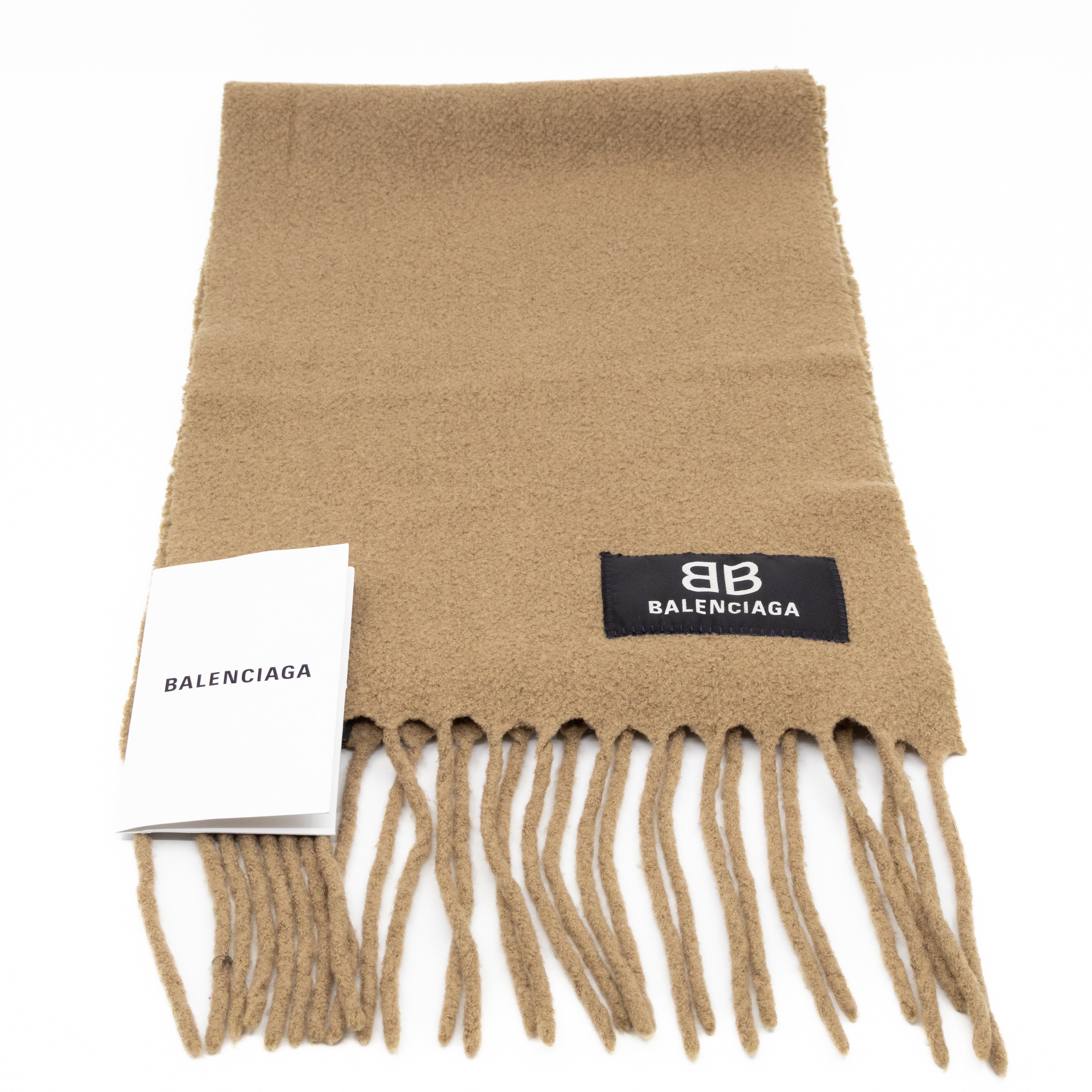 Long Wool Scarf Beige