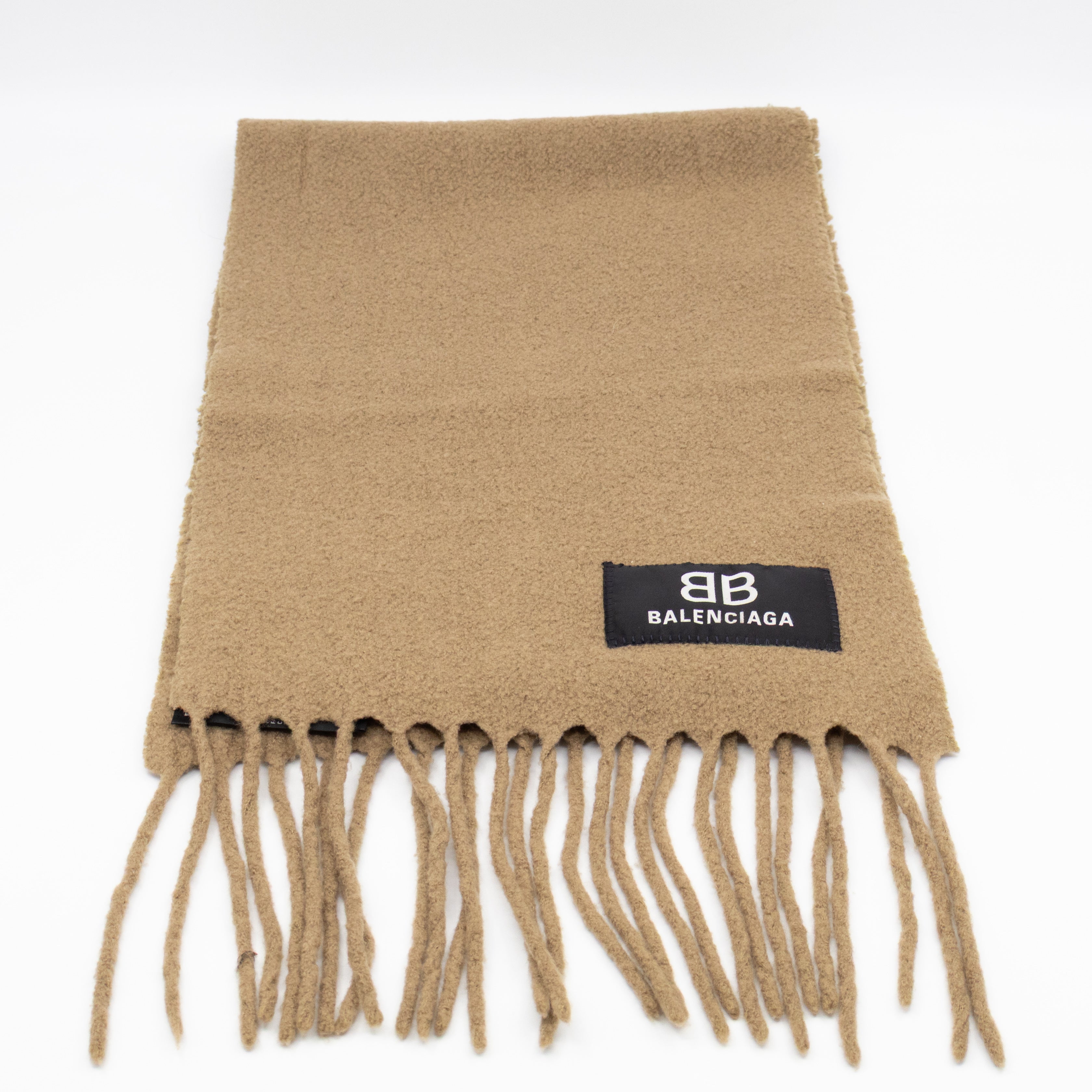 Long Wool Scarf Beige
